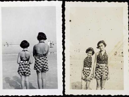 Ana Frank y su hermana Margot, en la playa de Zandvoort en 1937.