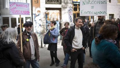 Concentracion de los vecinos del barrio Gòtic contra los narcopisos