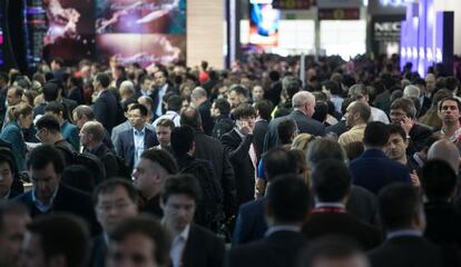 Congresistas en la pasada edici&oacute;n del Mobile World Congress.