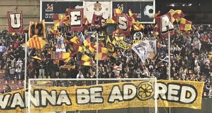 La afición del Sant Andreu durante un partido.