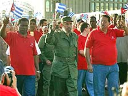 Fidel Castro, durante la manifestación en La Habana.