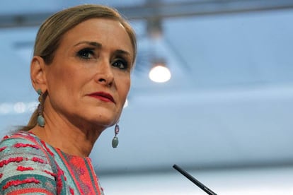 Madrid premier Cristina Cifuentes at the regional assembly.