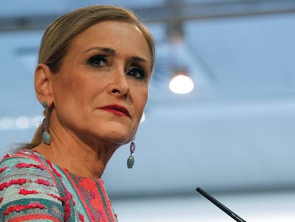Madrid premier Cristina Cifuentes at the regional assembly.