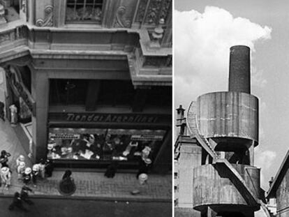 De izquierda a derecha: <i>Obelisco</i> (1936), <i>Calle Suipacha esquina avenida Presidente Roque Sáenz Peña</i> (1936).