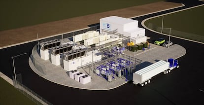 Maqueta del proyecto de la planta de la compañía H2B2 en Fresno, California.