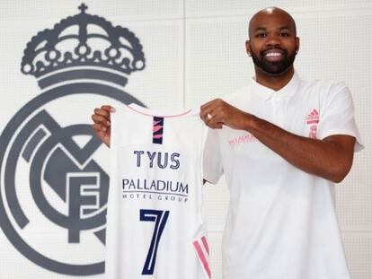 Tyus, en su presentación como nuevo jugador del Madrid. /EUROPA PRESS