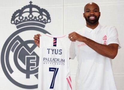 Tyus, en su presentación como nuevo jugador del Madrid. /EUROPA PRESS