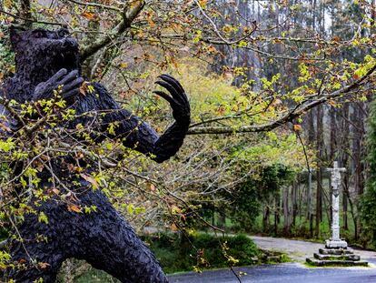 Escultura de Vákner que firma Cándido Pazos y que será inaugurada el día 28 de mayo en Marco do Couto (Dumbría, A Coruña).