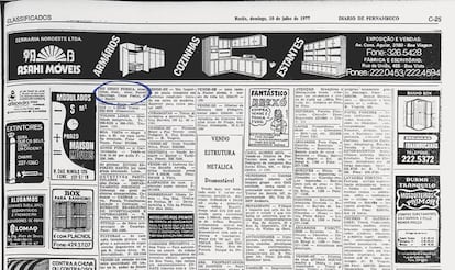 'Eu como poesia nhoc, nhoc, nhoc', obra de 1977, de Daniel Santiago: anúncio classificado publicado no jornal 'Diário de Pernambuco' em 10/07/1977, 58 x 36 cm