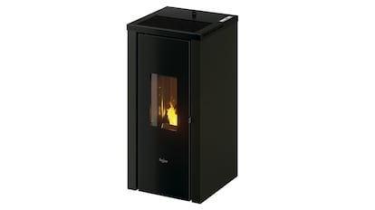 Esta chimenea de pellets es ideal para colocarla en el salón y cuenta con una capacidad superior a 10 kilogramos.