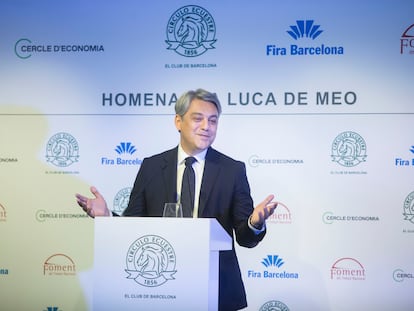 Luca de Meo, ex presidente de Seat, en el homenaje recibido este jueves.