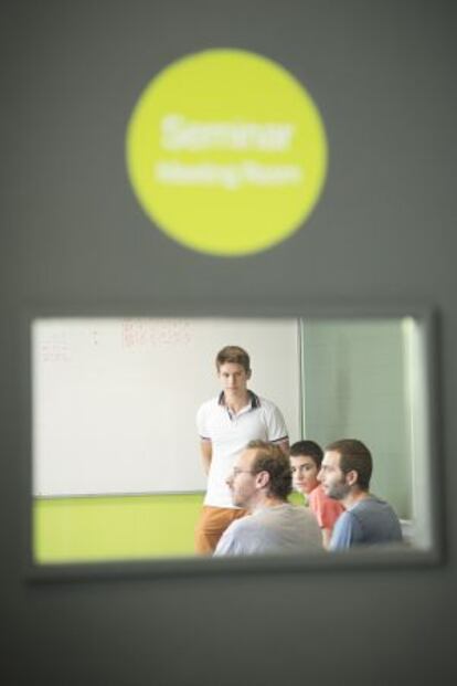 Un momento de una de las sesiones en el Instituto de Ciencias Fotónicas de Castelldefels.