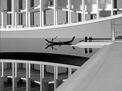 Detalle de la maqueta del palacio de congresos de Louis I. Kahn en Venecia.