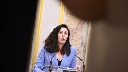 La diputada de Vox, Rocío de Meer, durante un pleno en el Congreso de los Diputados.