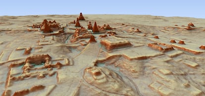 The city revealed by laser technology in the Guatemala department of Petén.
