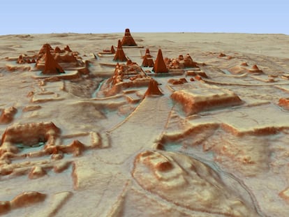 The city revealed by laser technology in the Guatemala department of Petén.