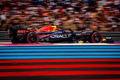 El piloto méxicano del equipo Red Bull, Sergio Pérez, durante el Gran Premio de Francia.