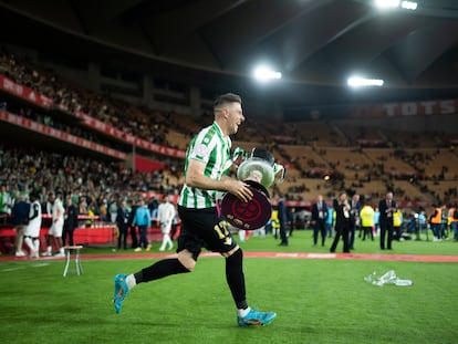 Joaquín celebraba, en abril de 2022, la victoria del Betis en la Copa del Rey, en Sevilla.