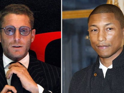 Lapo Elkann y, a la derecha, Pharrell Williams.