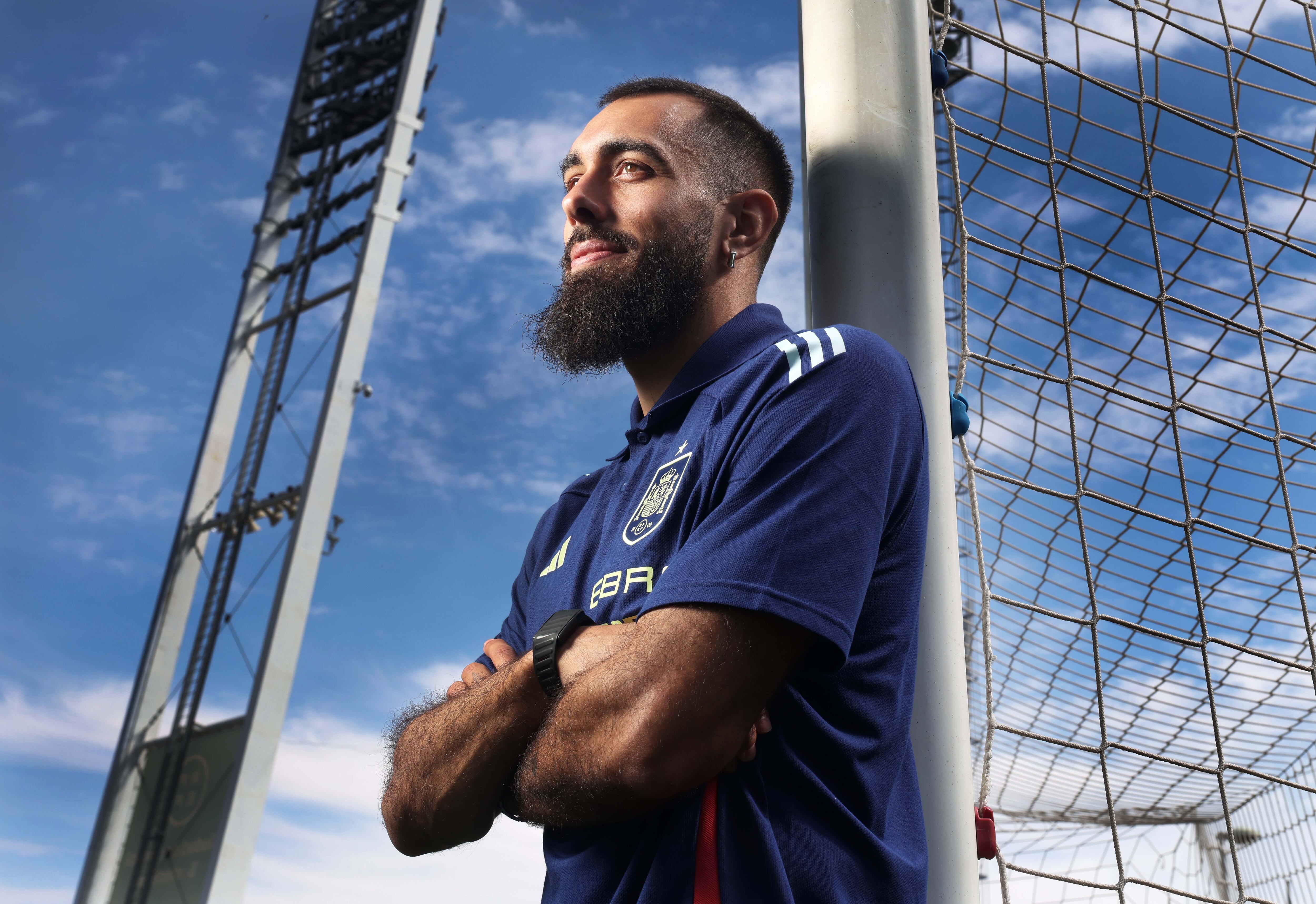Borja Iglesias, este miércoles en la Ciudad del Fútbol de Las Rozas.