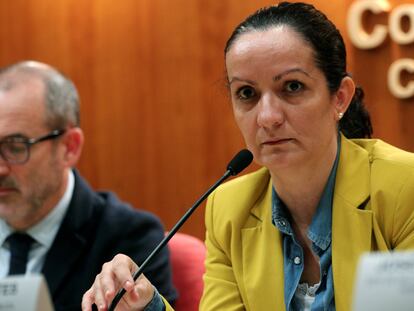 La directora general de Salud Pública, Yolanda Fuentes, en una rueda de prensa en febrero.