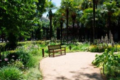 Jardín de la terraza del Museo Arqueológico Nacional, en Madrid.