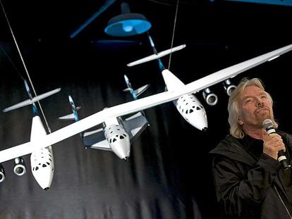 Richard Branson, en la presentación de la aeronave.