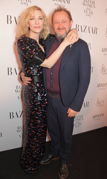 La actriz Cate Blanchett y su marido, el dramaturgo Andrew Upton, en una fiesta en Londres.