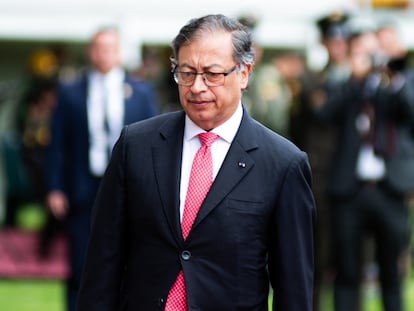 Gustavo Petro en la Academia de Policía General Santander en Bogotá (Colombia).