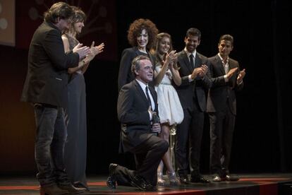 El actor Jos&eacute; Coronado agradece el Premio M&aacute;laga recibido en reconocimiento a toda su trayectoria.