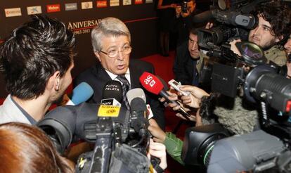 Enrique Cerezo, durante un acto del Atlético.