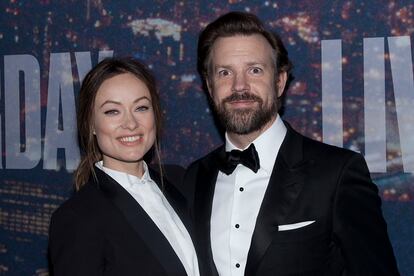 Olivia Wilde y Jason Sudeikis en una fiesta de ‘Saturday Night Live’.