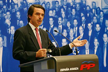 José María Aznar, durante su intervención, ayer, en las jornadas organizadas por el PP en Ávila.