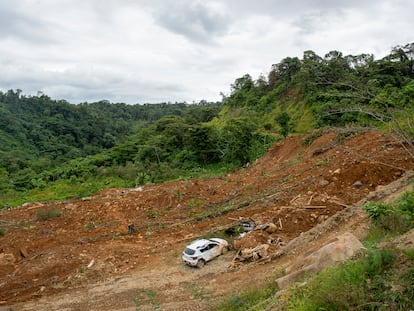 El derrumbe en la vía Quibdó-Medellín, visto el 13 de enero.