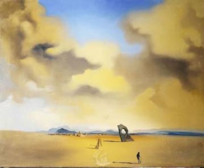 'Espectro del atardecer en la playa', obra surrealista de Dalí de 1935.