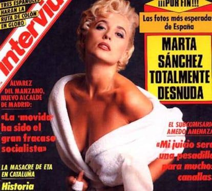 Portada del número de la revista en el que la cantante aparece desnuda