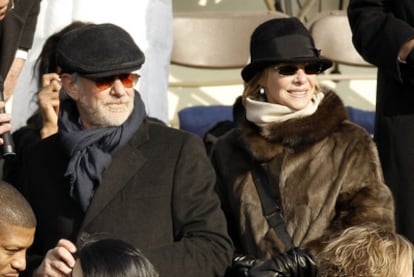 Steven Spielberg, junto a su esposa Kate Capshaw, durante la jura de Barack Obama como 44º presidente de Estados Unidos.