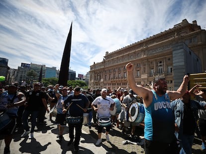 Protestas contra las reformas de Milei, en Buenos Aires.