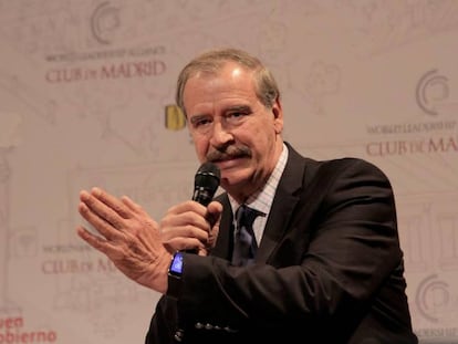 Vicente Fox durante un acto del Club de Madrid