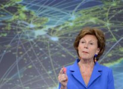 Neelie Kroes, vicepresidenta de la Comisión Europea.