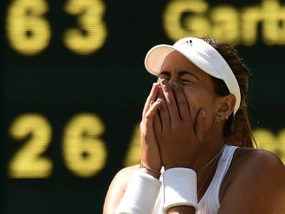 Muguruza celebra su pase a la final.