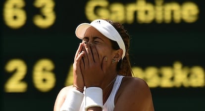 Muguruza celebra su pase a la final.