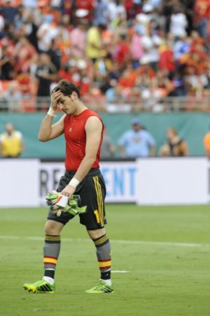 Casillas, tras el partido en Miami ante Haití.