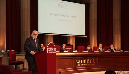 El presidente de Foment del Treball, Josep Sánchez Llibre, este lunes.