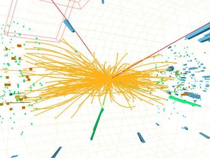 Registro del CMS que pudiera ser la firma de la partícula de Higgs.