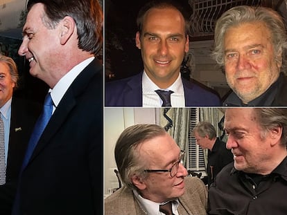 Além de Olavo de Carvalho, Jair e Eduardo Bolsonaro se encontraram com Bannon.