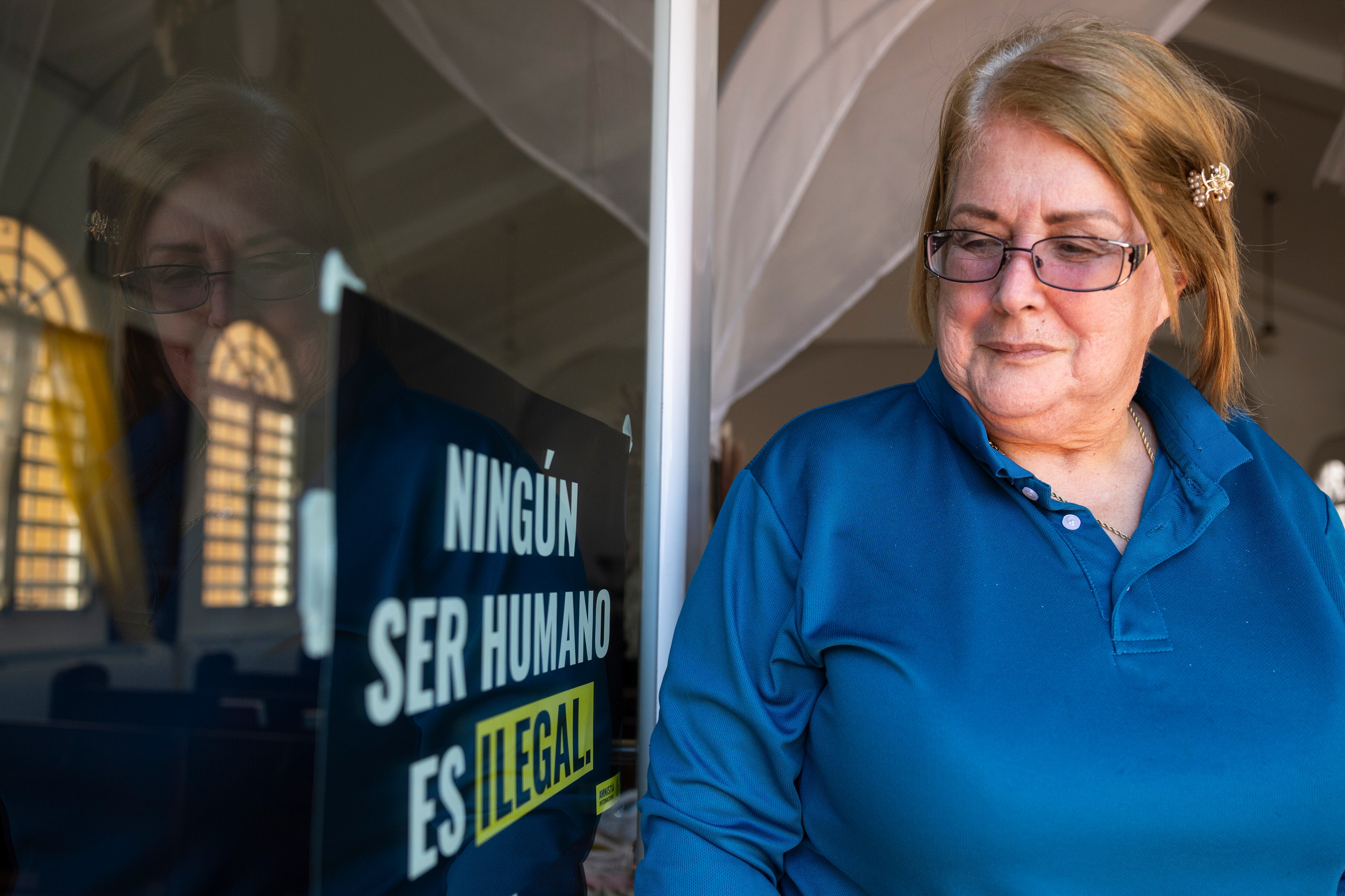 La pastora Nilka Marrero, en la Iglesia Metodista de Barrio Obrero, en San Juan, Puerto Rico, el 21 de mayo.