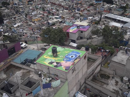 Un mural visto desde el Cablebus en Iztapalapa, Ciudad de México el 8 de septiembre, 2021.