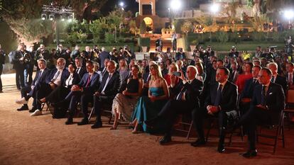 Los jefes de Estado y de Gobierno europeos, en un espectáculo de flamenco en la noche del jueves en los jardines de la Alhambra.
