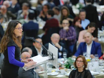 La vicepresidenta del Gobierno Valenciano, M&oacute;nica Oltra, durante su intervenci&oacute;n en el F&oacute;rum Europa.